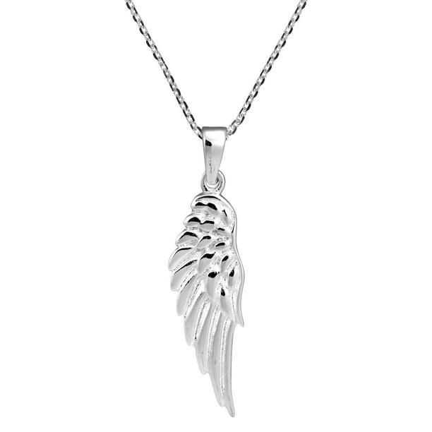 Angel Dog Charm Necklace w/ Wings Tiny Heart Cutout 925 Sterling Silver Memorial